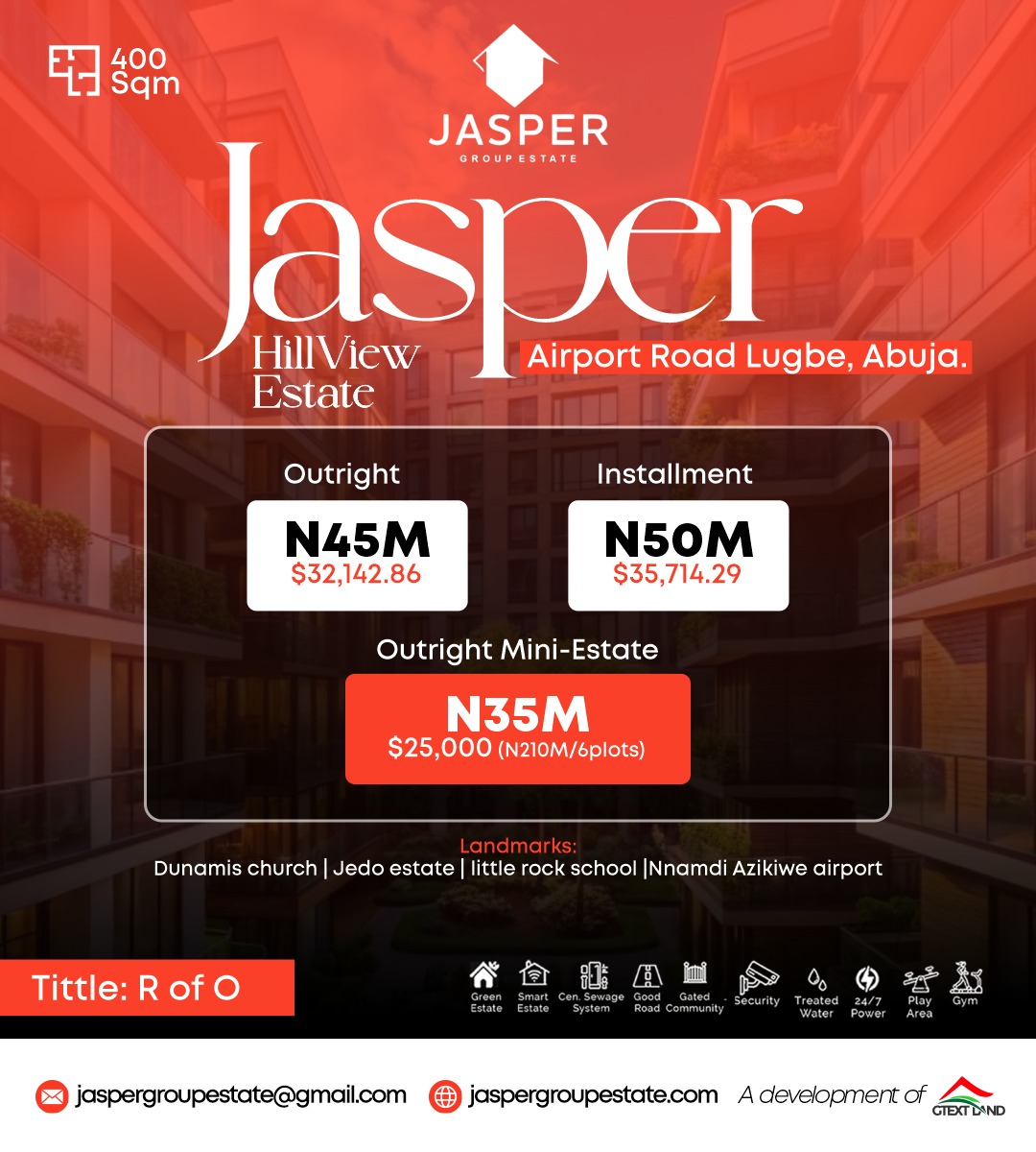 Jasper HillView Estate Lugbe - Premium Abuja Land with R of O